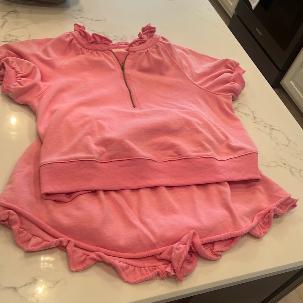 Peach Love California tennis skirt skort set L large